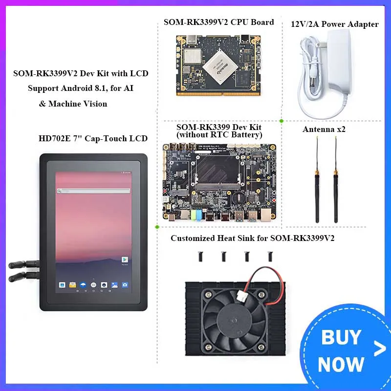 SOM-RK3399V2 core board Dev Kit with HDMI input