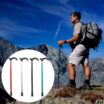 

75-90 cm Anti Shock Nordic Walking Stick Telescopic Trekking Hiking Pole Ultralight Walking Cane for Elderly Climbing Hiking