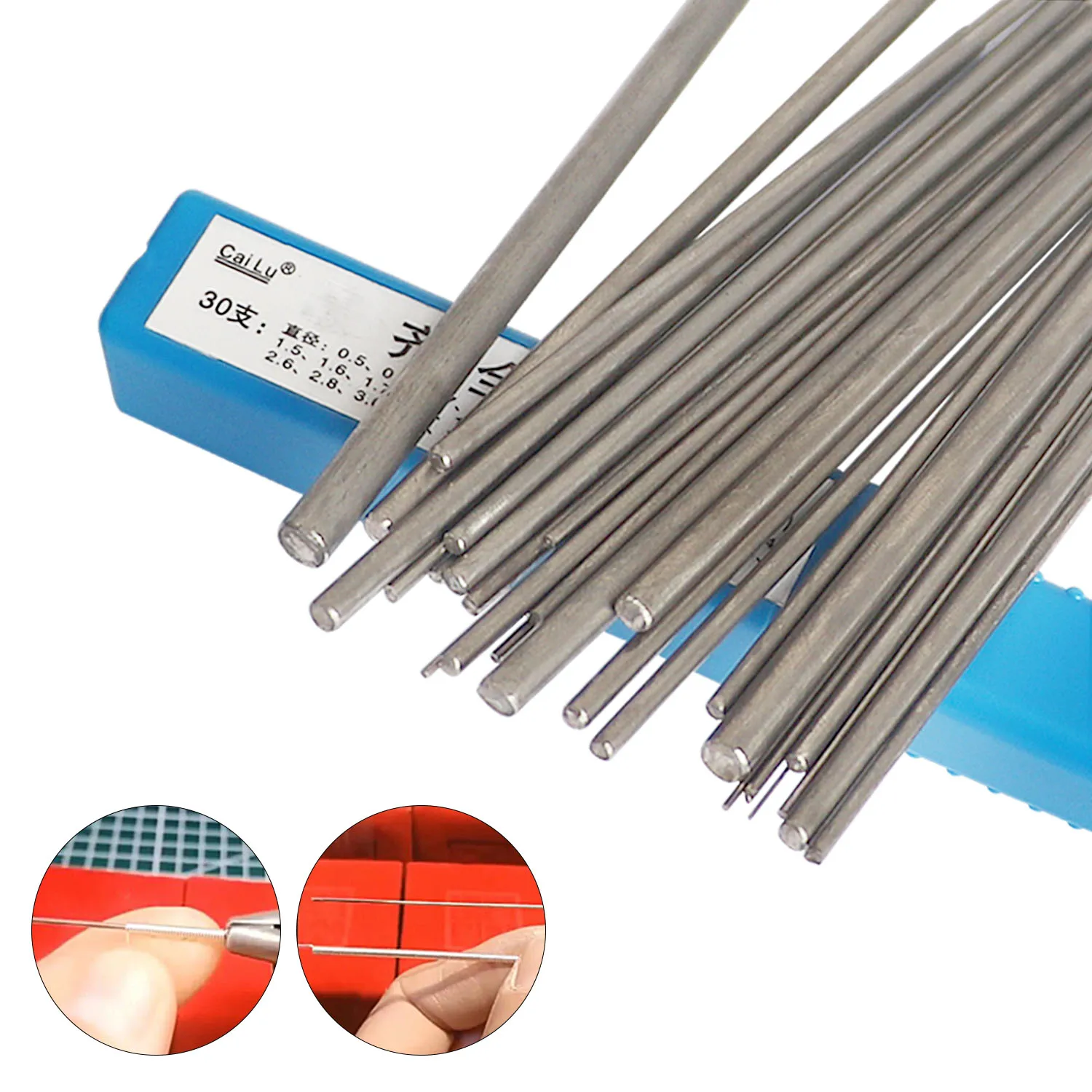 30pcs Set Solid Wire Core Stick Roll Mandrel Jewelry Gold Making Tool Stainless Steel Hollow Coil Forming Rod