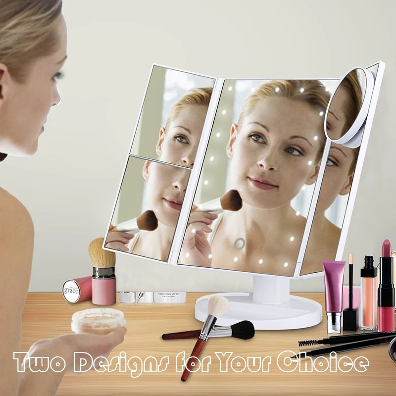 

Table Mirror Makeup Mirrors 22 LED USB Home Decor Cosmetic Gifts Luminous Magnifying Mirror Lamp Bathroom Beauty