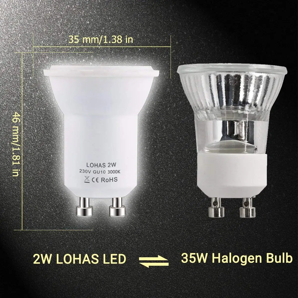 Светодиодсветильник лампа GU10 SMD 3000/6000K 2 Вт 35 Вт|Светодиодные лампы и трубки| |