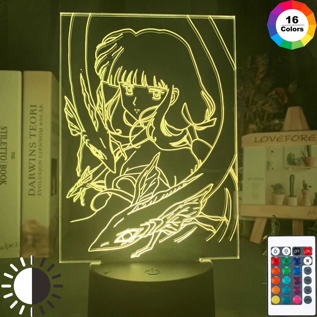 Anime Inuyasha Kikyo Figure Girl Led Night Light for Dorm Decor Nightlight Cool Birthday Gift Child Kids Bedroom Lamp | Лампы и