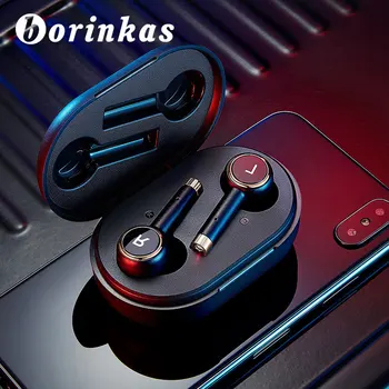 

Borinkas Wireless Headphones Long Battery HD Stereo TWS Bluetooth 5.0 Earphones Phone Control Dual Mic Noise Isolation Headset