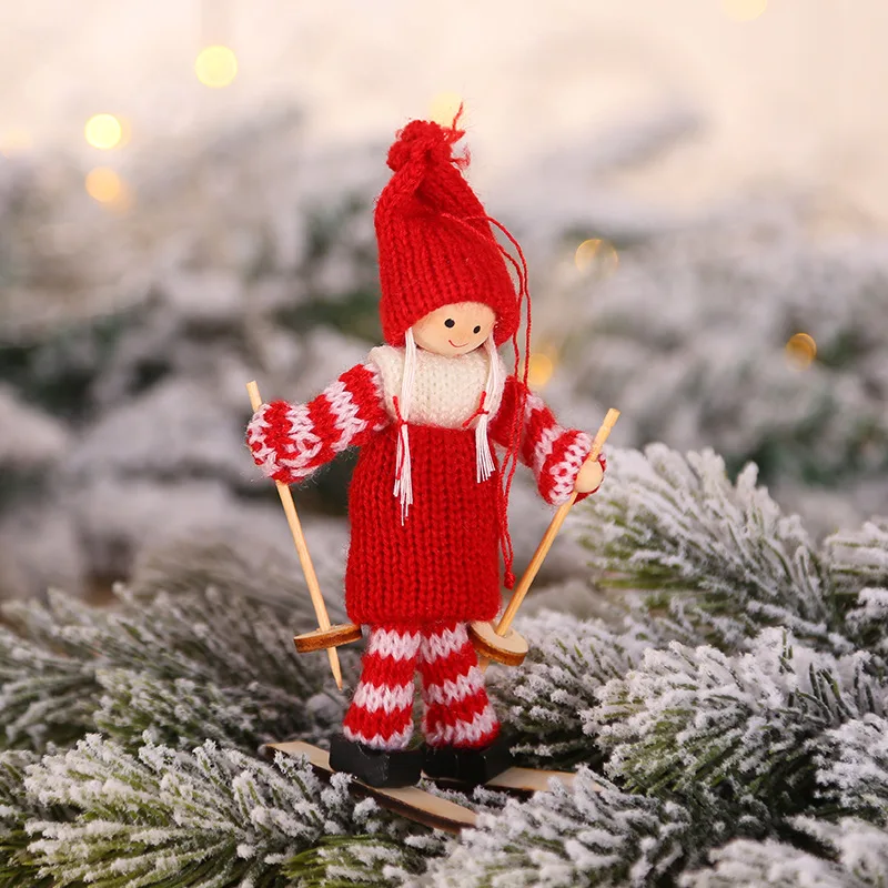 ETya 1 шт., кавайный Рождественский ангел, девушка, лыжная подвеска, рождественская елка, Декор для дома, Рождественская милая кукла, игрушки, вечерние украшения, детский подарок - Цвет: 07