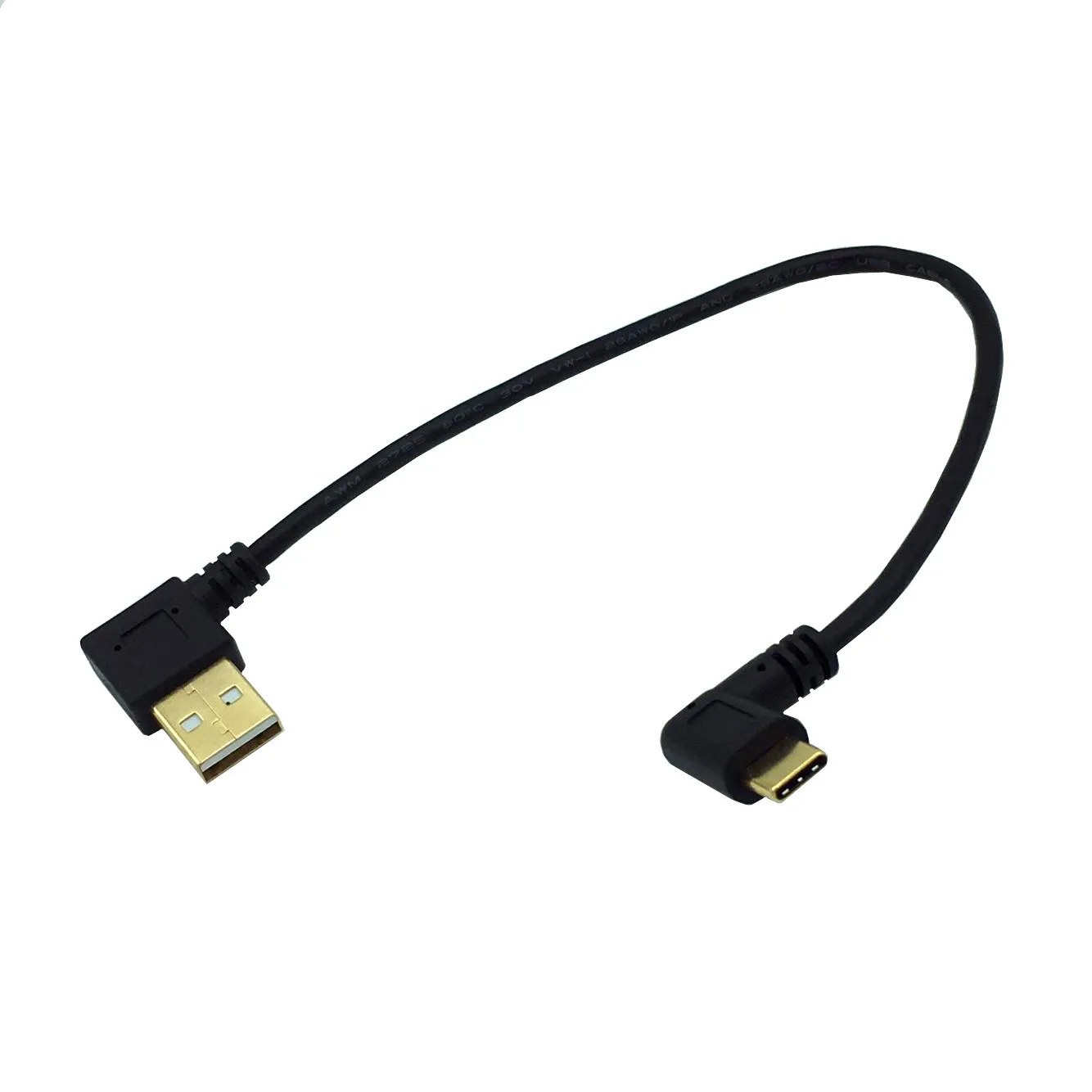 Позолоченный правый угол USB2.0(type-A) штекер USB3.1(type-C) Мужской правый и правый угол USB синхронизация данных и зарядный кабель Разъем