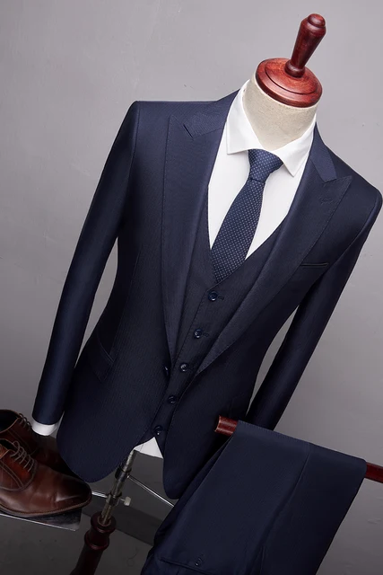 TIAN QIONG 2019 New Arrival High Quality Boutique Casual Black Suits Men,men’s Blue Suits Blazers Coat Trousers Waistcoat S-2XL