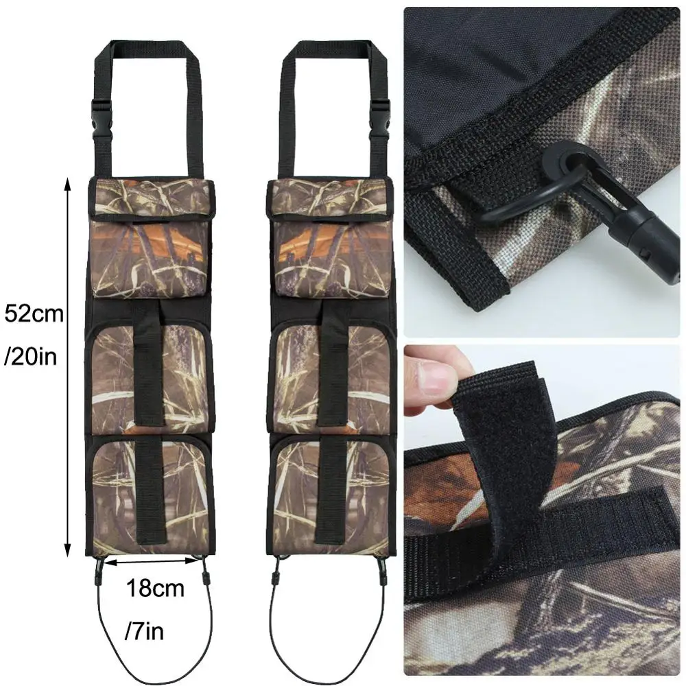Gun Pouch Bag Back Seat Shotgun Hunting Sling Holder with Pockets for Rifle