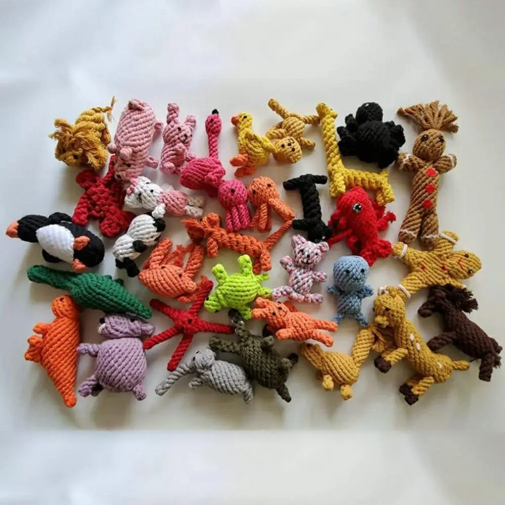 

Cotton Rope Dog Toy Pet Dog Molar Tooth Resistant Bite Hand-Woven Dog Bite Rope Toys Practical Pet Supplies