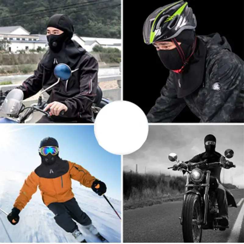 

Windproof Winter Cycling Headgear Fleece Full Face Hood Cover Zipper Breathable