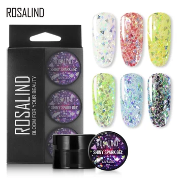 

ROSALIND Shiny Spark Gel Nail Polish Set&Kits All For Manicure Nail Art Platinum Gel Semi Permanent Hybrid Varnishes Kit