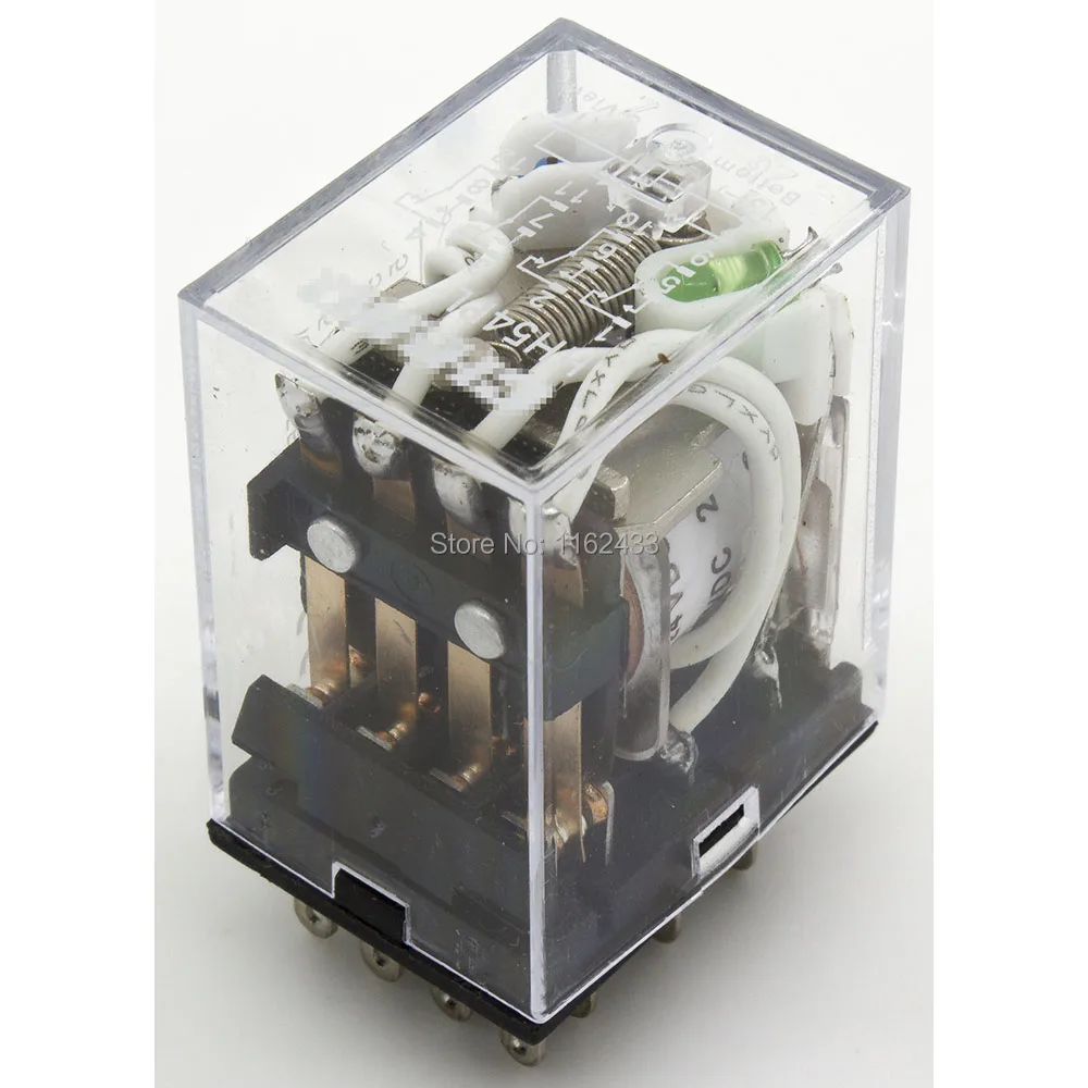 10 шт./лот HH54PL DC 24V электромагнитное реле со светодиодным индикатором HH54P MY4 серии