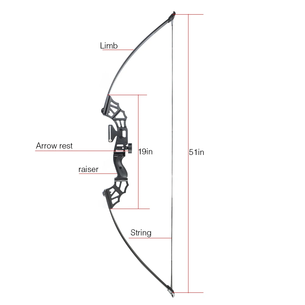 Традиционный лук изношенный прямой длиной 20/30/40/50 фунтов Для Правшей для стрельбы