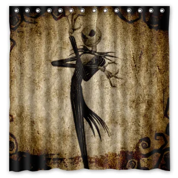 

Jack Skellington Printing Waterproof Shower Curtain 100% Mildewproof Polyester Fabric Bath Curtains 72x72inch With 12 Hooks