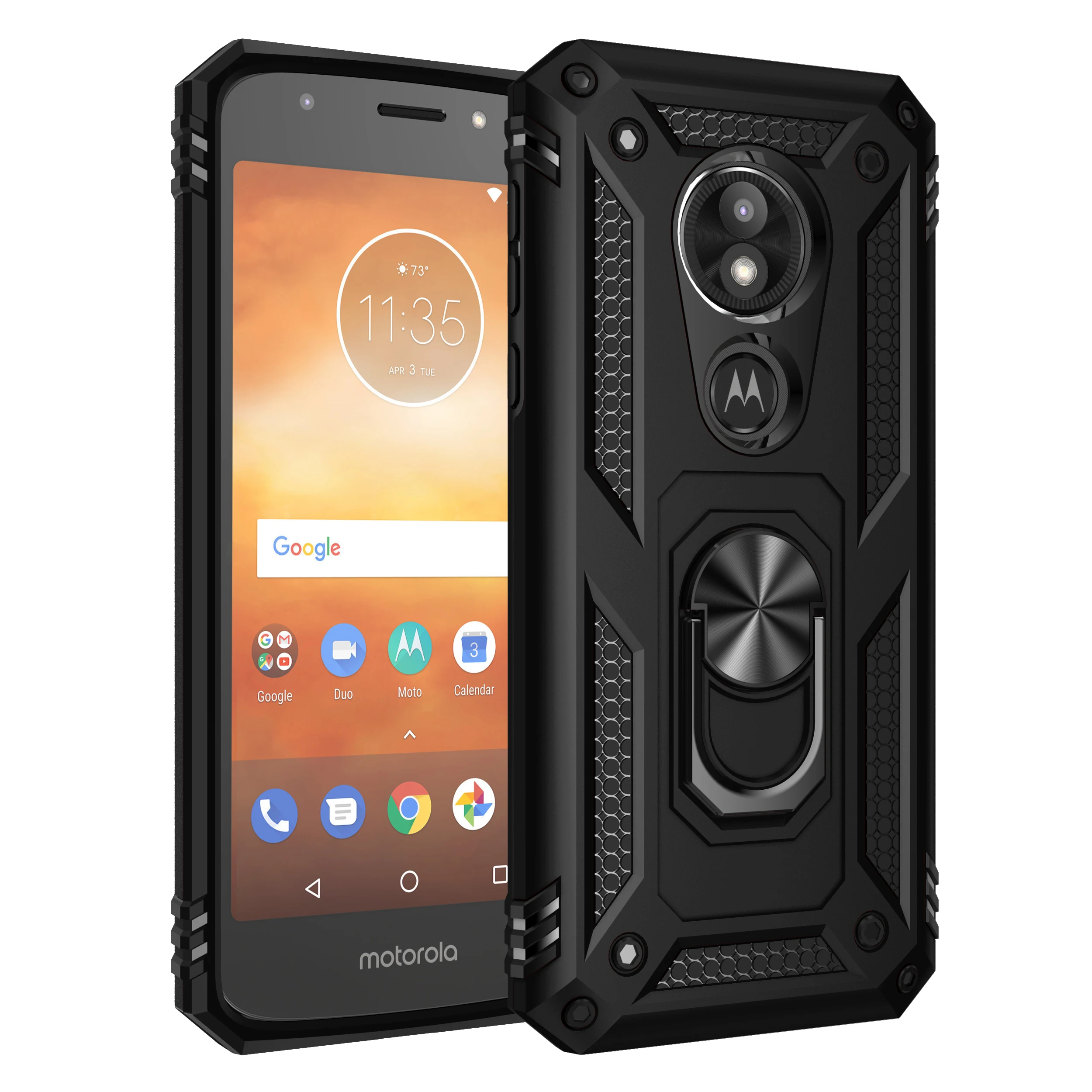 Cases For Motorola Moto E5 Play Case Ring Kickstand 360 Phone Cover Heavy Duty Moto E5play Car Magnetic Holder Bumper Fundas