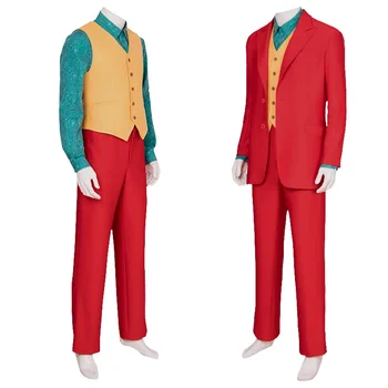 

New Joker Joaquin Phoenix Cosplay Costume Red Uniform Outfit Adult Halloween Carnival Joker Costumes for Men/Women