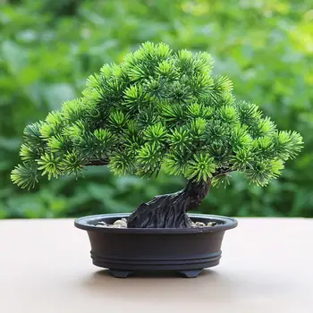 

1Pc Artificial Bonsai Small Green Tree with Pot Plants Pine Tree Artificial Potted Plant Ornamentr Plant Artificial Plant Office