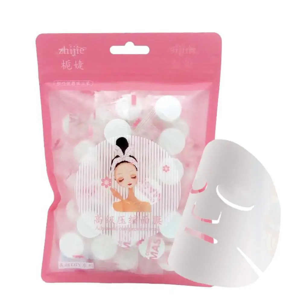 

50PCS Compressed Face Mask Paper Disposable Facial Masks DIY Women Makeup Face Beauty Tool Skin Care Wrapped Masks Wholesale