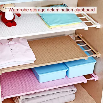 

Closet Storage Board 50-80cm Stretchable Shoes Organizer Kitchen Plastic Convenient Bedroom Space Savers Cabinet Partition Rack