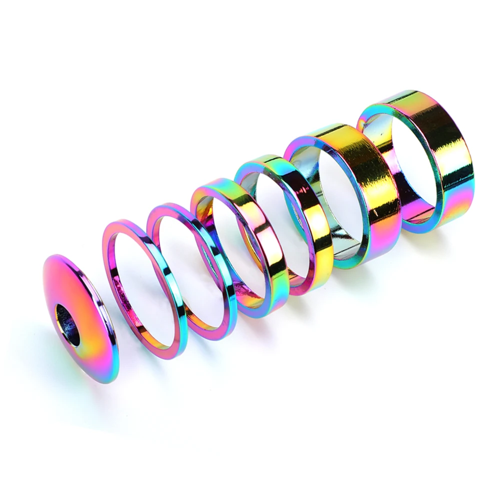 MTB Bicycle Stem Top Cap Headset Spacers Kit Aluminum Fork Ring Spacer 28.6mm 2mm 5mm 10mm Bike Headset Cover
