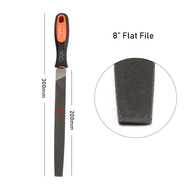 8in Coarse Teeth File Flat Mill Steel File Grinding Blade Shaping Tool For Metal 