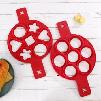 

2-Piece Silicone Seven-Hole Pancake Maker Home Kitchen DIY Tool Multi-Function Omelette