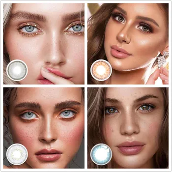 

4 Styles 1 Pair Colored Contact Lens Yearly Use Cosmetic Contact Lenses Eye Color Natural Looking Colored Contacts