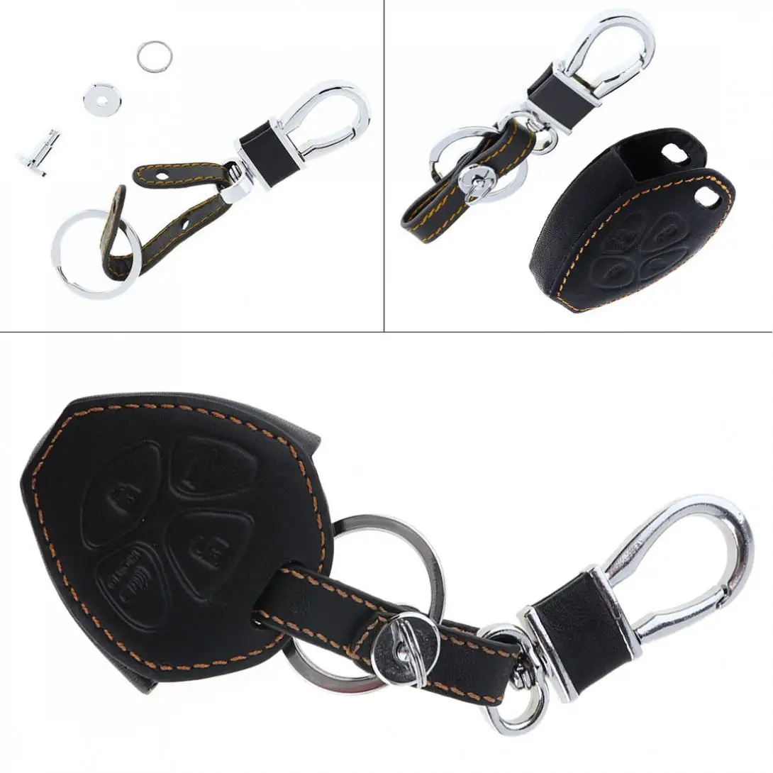 

4 Buttons 3D Leather Car Key Cover Protector Holder with Buckle Fit for Toyota RAV4 / Camry 2006-2010 / Carola / Toyota