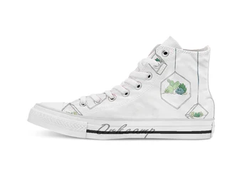 

Hanging Succulents One breathable Casual High Top lace-up Canvas shoes sneakers Drop shipping