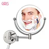 Led Wall Mounted Bathroom Mirror 8 Inch 5X Magnifying Illuminated Makeup Mirror EU/US Plug Bath Vanity Cosmetic Mirror 1