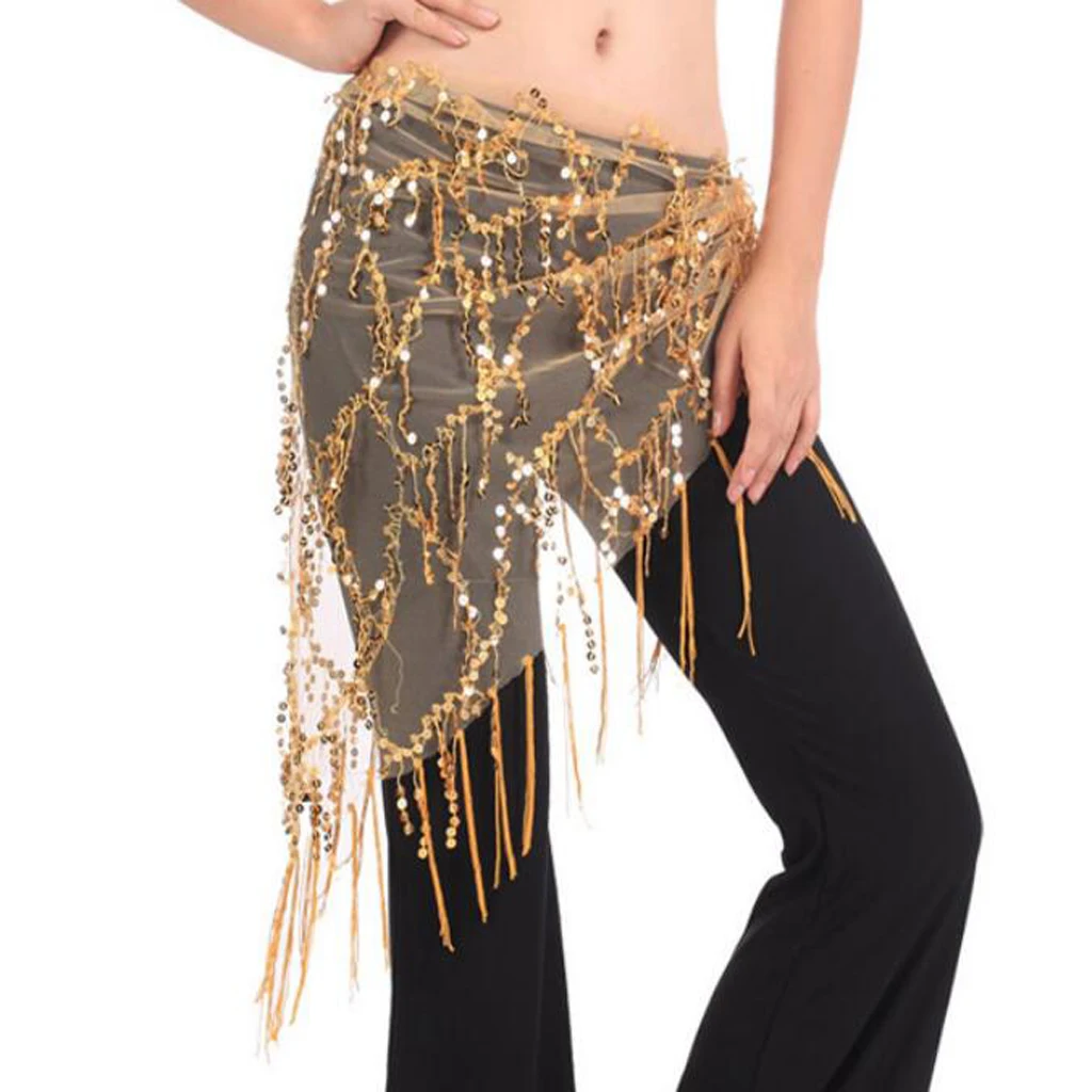 HAND MADE BELLY DANCING COSTUME BELT HIP WRAP SCARF SKIRT WITH TASSLES DANCEWEAR