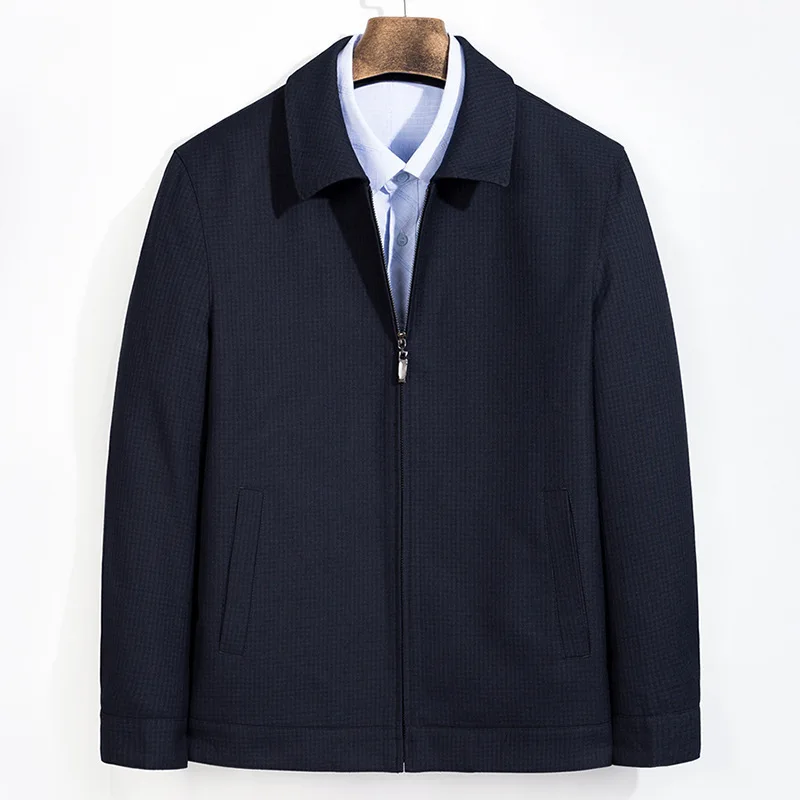 

Middle-aged And Elderly Jacket Shirt Autumn Business Jacket Top Men Leisure Coat Middle Age Dad Pack Leader Clothing