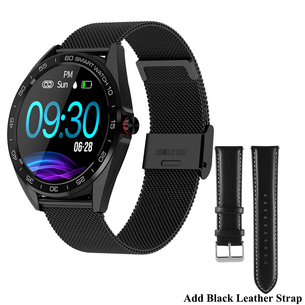 TimeOwner K7 IP68 Водонепроницаемые Смарт-часы 1," Полный сенсорный круглый экран монитор сердечного ритма во время сна спортивные Смарт-часы фитнес-трекер - Цвет: Add Black Strap