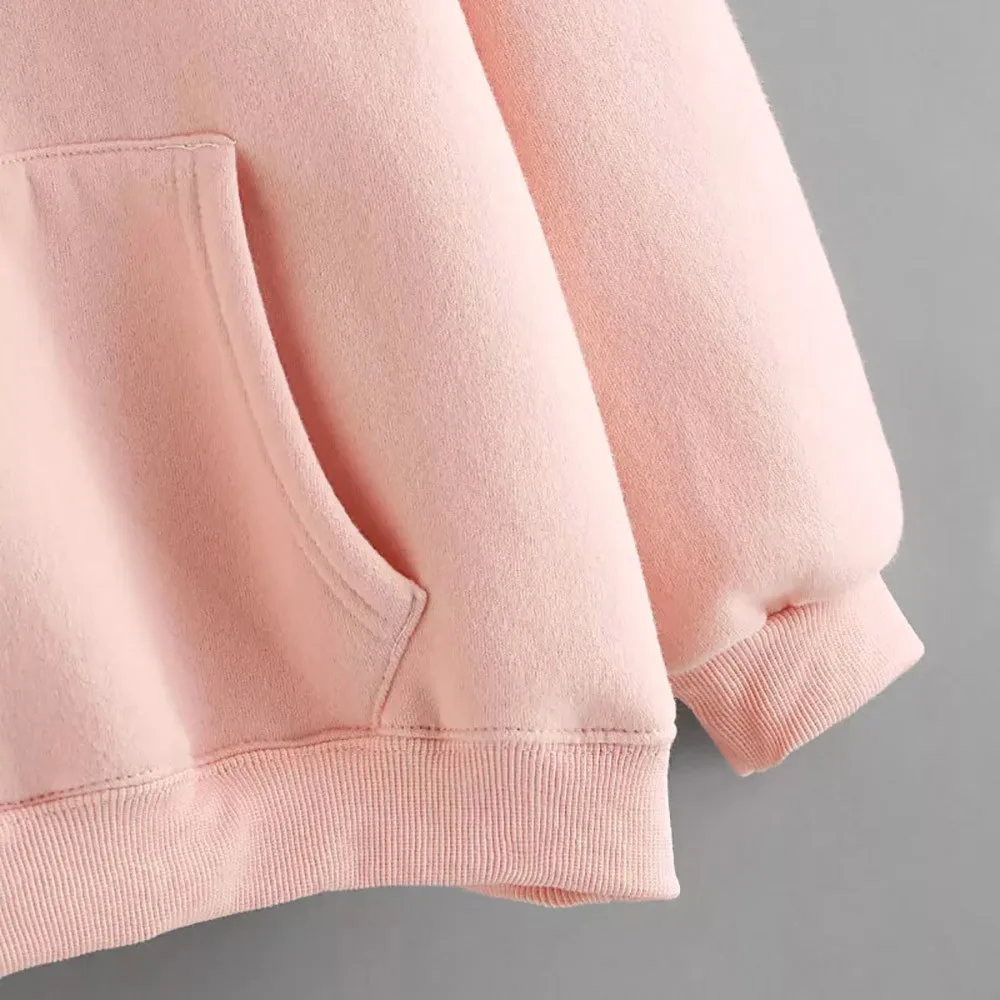 JAYCOSIN Fashion Women Rabbit Ear Long Sleeve Sweatshirt Elegant Chic Pure Color Sweet Casual Blouse Hooded Short Sweater