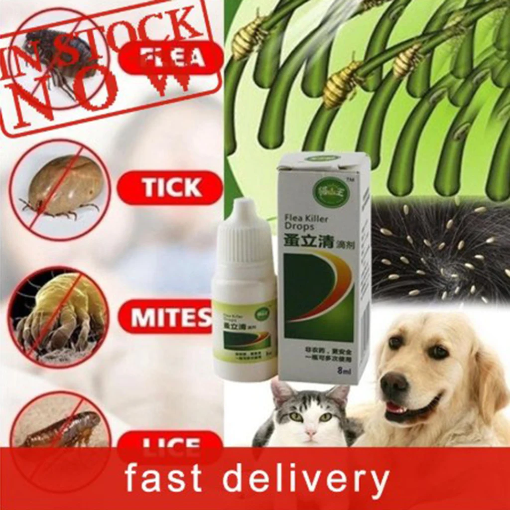 120ml Pet Insect Killer Spray Pets Dog Cat Anti-flea Drops Flea Lice Insect Killer Liquid Spray Puppy Treatment Liquid Spray