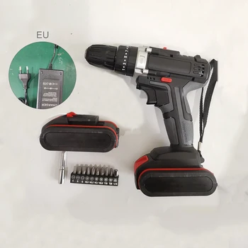 

Electric Drill Hammer Cordless High Power Screwdriver Rechargeable Battery Forward Reverse Switch Power Drilling Tools