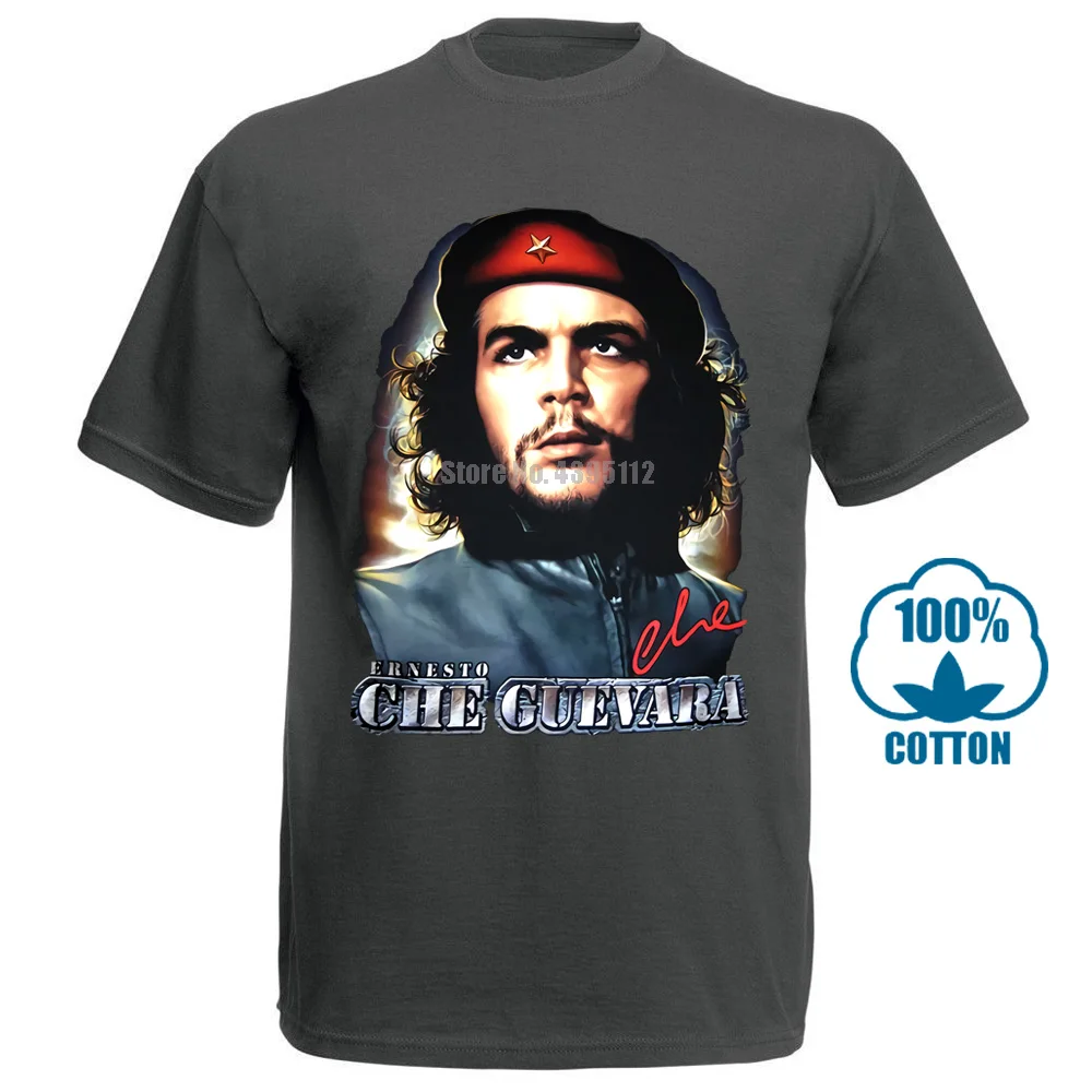 Che Guevara Hero, хлопковая Футболка с принтом, мужская, женская, с круглым вырезом, короткий рукав, Повседневная футболка, Harajuku, с рисунком, футболки, крутые, брендовые Топы - Цвет: Темно-серый