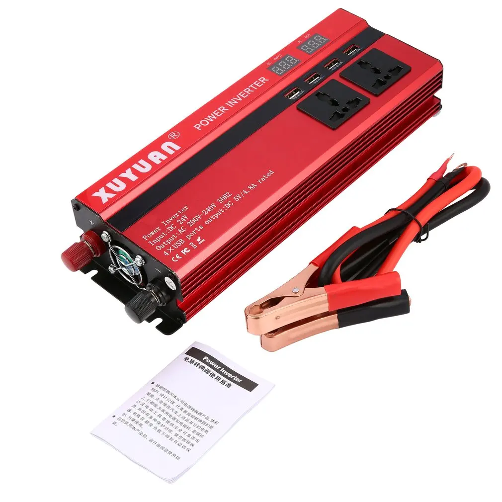 

Professional 6000W Solar Power Inverter DC 24V to AC 220V LED Display Car Sine Wave Converter for Household Appliances