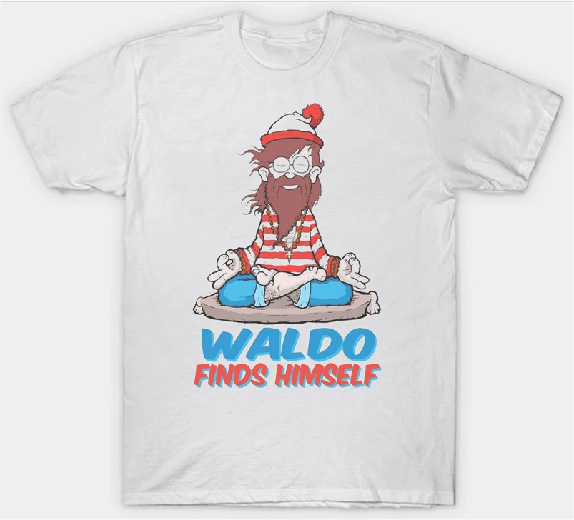 Where'S Waldo T Shirt Top Wally Books Book Funny Meditation Men Clothes Tee | Мужская одежда