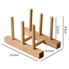 Dish Drain Rack Dinnerware Bamboo Wooden Kitchen Organizer Tray Plate Drying Shelf Wooden Book Cups Display Stand Drainer Holder 6