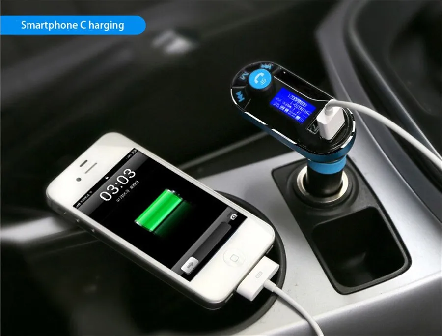 Популярный автомобильный fm-передатчик беспроводной автомобильный Bluetooth музыкальный громкой связи беспроводной MP3-плеер автомобильный комплект тусклый порт USB зарядное устройство SD lcd