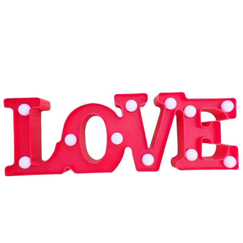 

3D LED Night Light LOVE Letter Plastic Lamp Light Crown Sign LED Light for Party Wedding Decor Valentine's Day Gift