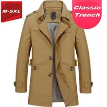 Мужской Тренч, новинка, Мужская Весенняя повседневная куртка, ветровка, верхняя одежда, модный длинный хлопковый тертый Тренч, мужские куртки