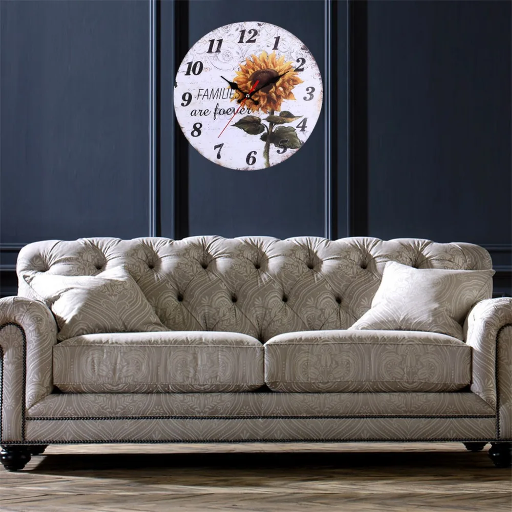 Wood Wall Clocks Home Decor Cartoon Modern Clock Kitchen Battery Operated Large Easy To Read Vintage Wooden Style W731 | Дом и сад