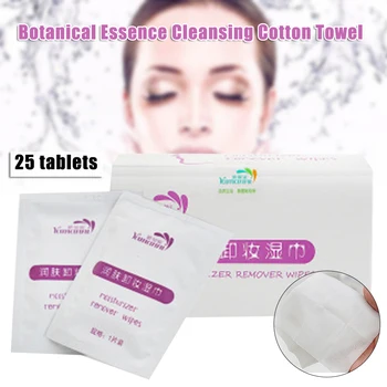 

High Quality 25pcs Hydrating Plant Essence Makeup Remover Wipes Disposable Beauty Cleansing Wipes Paper