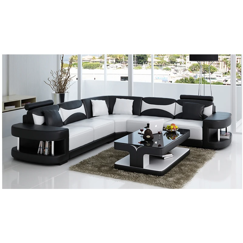 Luxury high quality genuine leather sofa set living room genuine leather