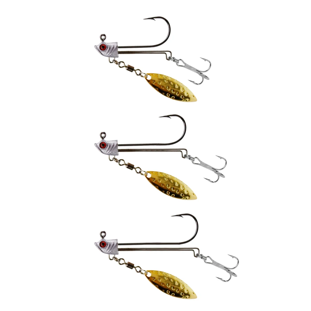 3D Eyes Jig Head with Spoon Artificial Bait Lead Jig Hook for Soft Worm  Lure Fishing Tackle