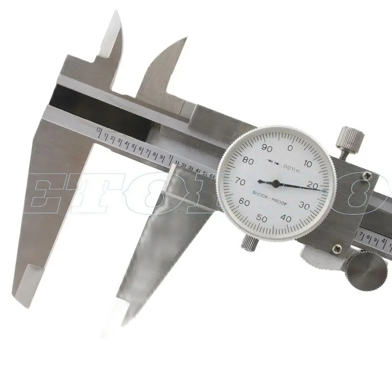 고정밀 스테인리스 스틸 버니어 테이블 켈리퍼, 다이얼 버니어 켈리퍼 게이지, 0-300mm, 0.01mm, 12 인치, 0.001 인치
