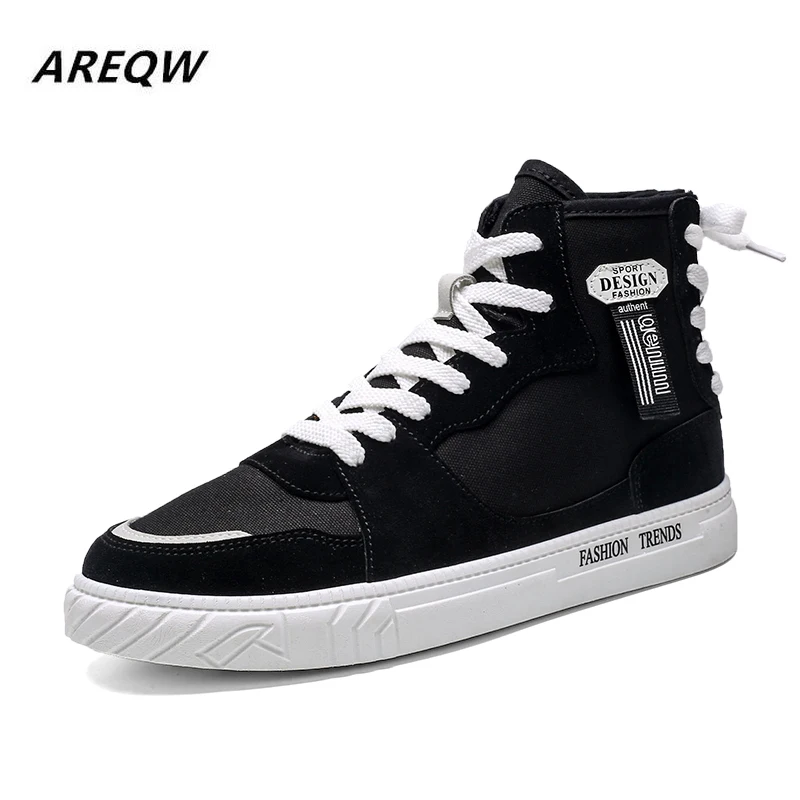 

Men's British Style Casual Shoes High-Top Non-Slip Steel Toe Shoes Men Wear-Resistant Canvas Winter Shoes Men