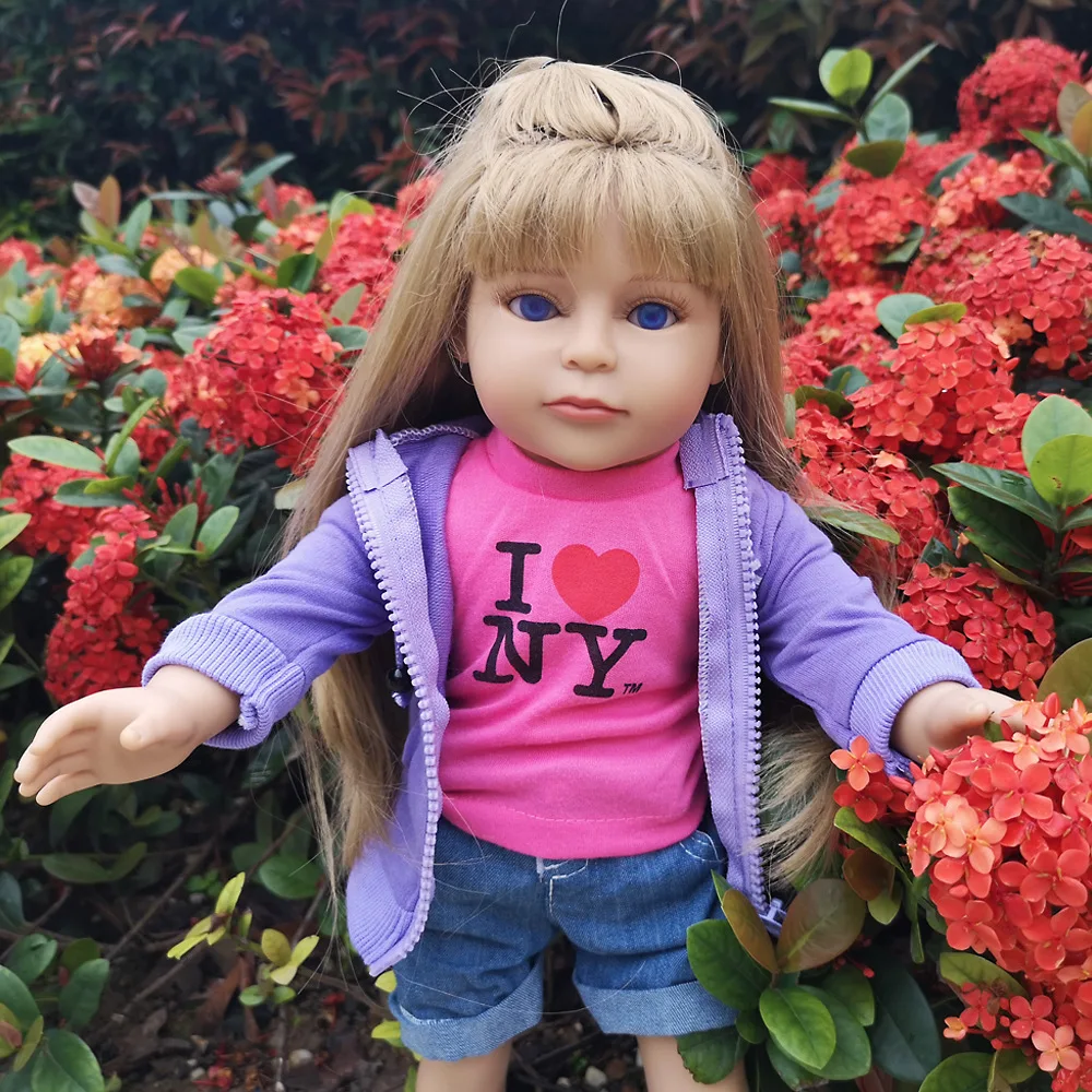 NPKDOLL 45 см полностью виниловые реборн Детские американские куклы реалистичные девушки силиконовые куклы игрушки для детей Рождественский подарок