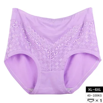 

XL~6XL Seamless Modal Women's Briefs Lingerie Lace Panties Plus Size Underpants High Waist Breathable Underwear Female Intimates